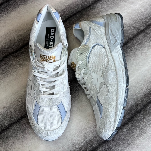 Golden Goose Running Dad Suede Grey White Leather Sneakers - Picture 1 of 16